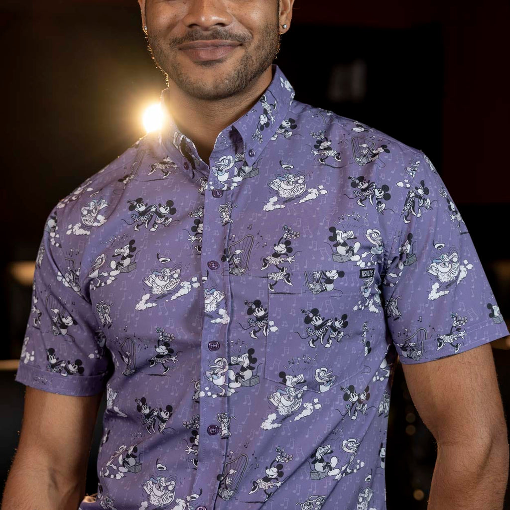 RSVLTS Dancing Toons KUNUFLEX Short Sleeve Shirt in Purple — detail 2