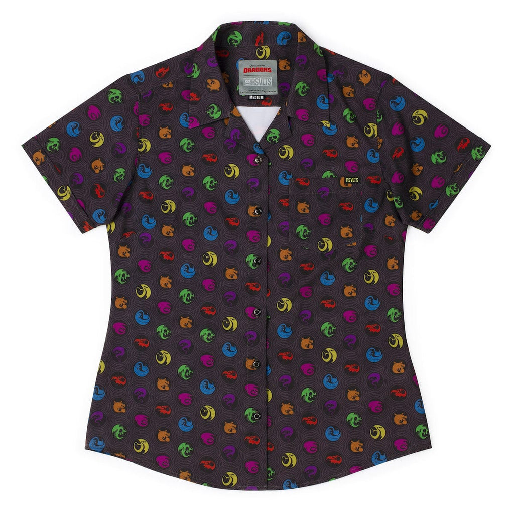 RSVLTS Sizzlin' Sigils Women's KUNUFLEX Short Sleeve Shirt in Gray — detail 8