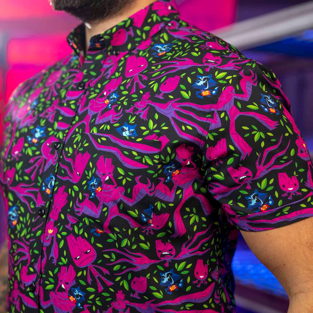 RSVLTS We Are Groot KUNUFLEX Short Sleeve Shirt in Purple — detail 3