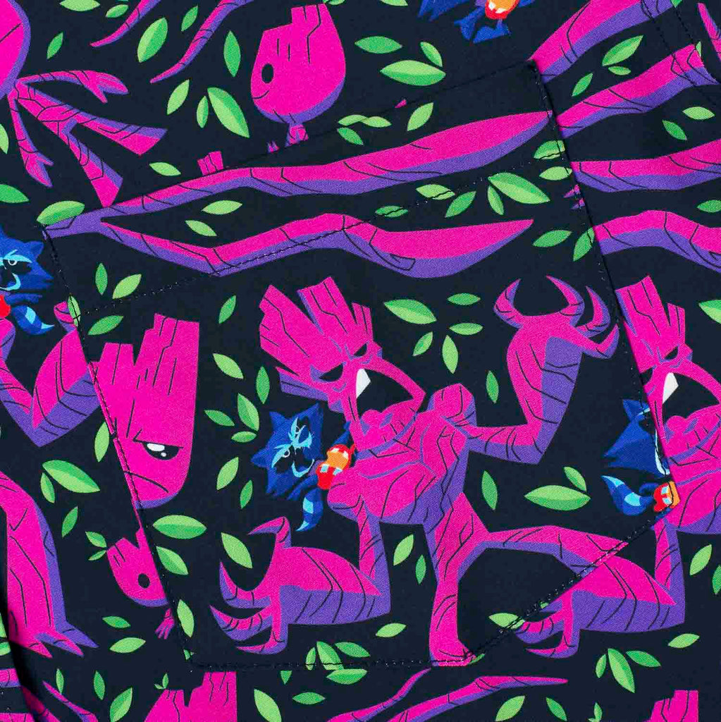 RSVLTS We Are Groot KUNUFLEX Short Sleeve Shirt in Purple — detail 6