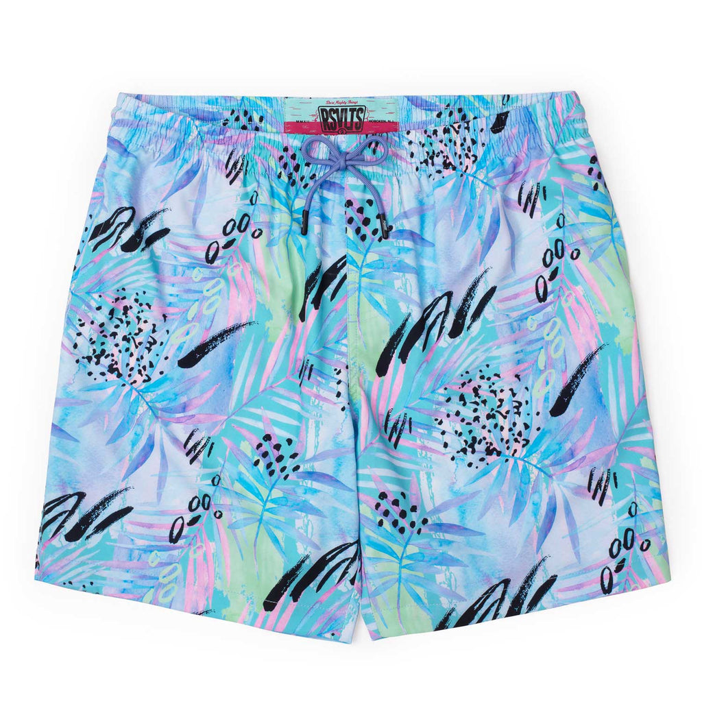 RSVLTS Purple Stuff Hybrid Shorts in Blue — front view