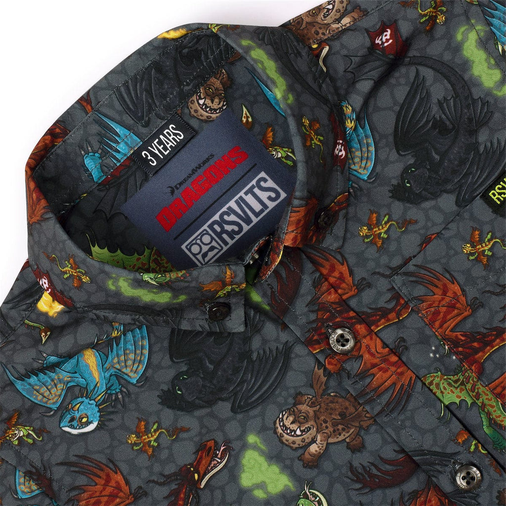 RSVLTS Scales 'n' Tails Preschool KUNUFLEX Short Sleeve Shirt in Gray — detail 4