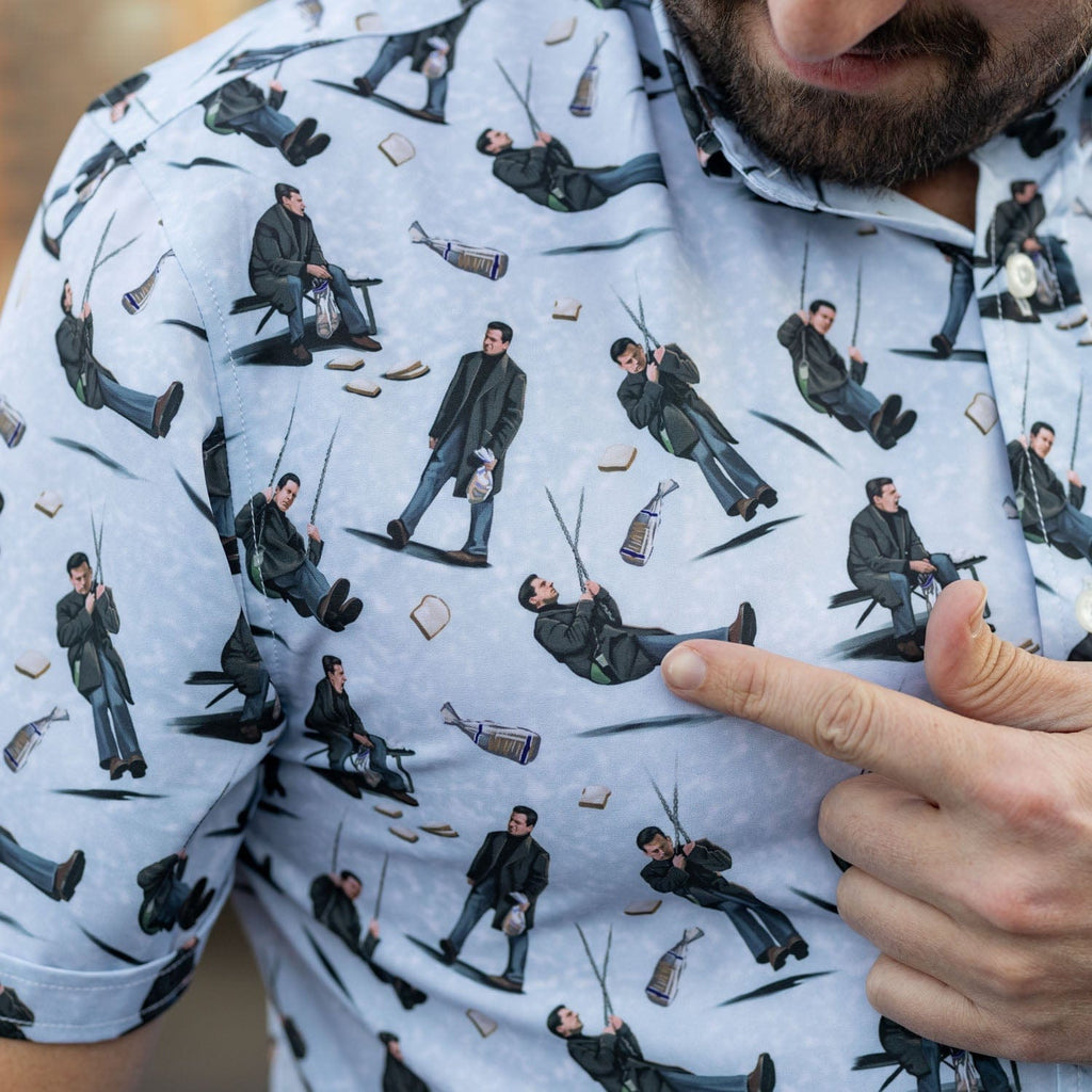 RSVLTS I’m Okay… No, I’m Not KUNUFLEX Short Sleeve Shirt in White — detail 6
