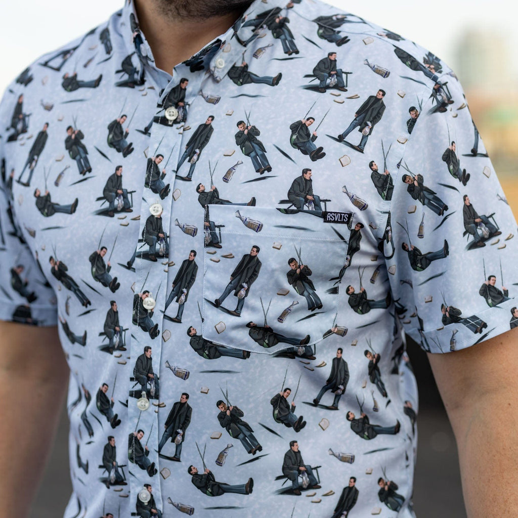 RSVLTS I’m Okay… No, I’m Not KUNUFLEX Short Sleeve Shirt in White — detail 4