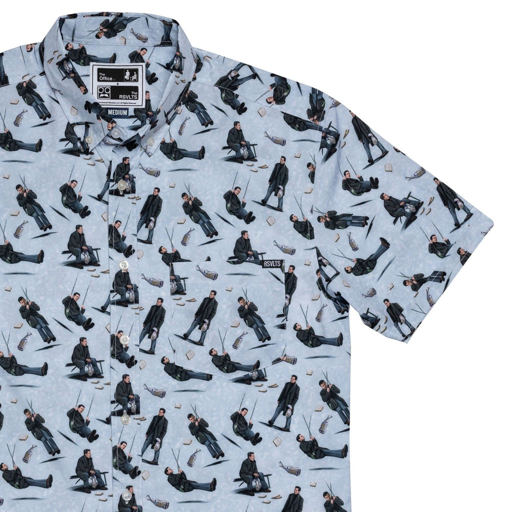RSVLTS I’m Okay… No, I’m Not KUNUFLEX Short Sleeve Shirt in White — front view