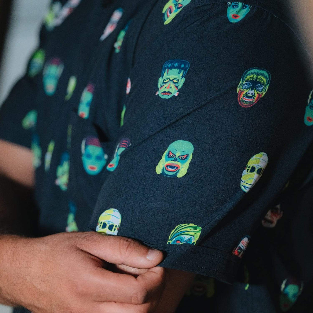 RSVLTS Fright Club KUNUFLEX Short Sleeve Shirt in Black — detail 5