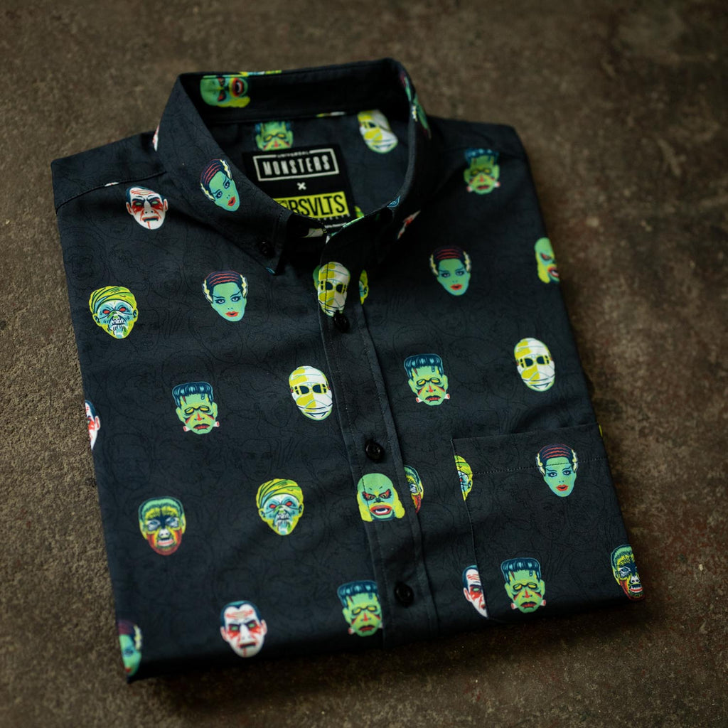 RSVLTS Fright Club KUNUFLEX Short Sleeve Shirt in Black — detail 7