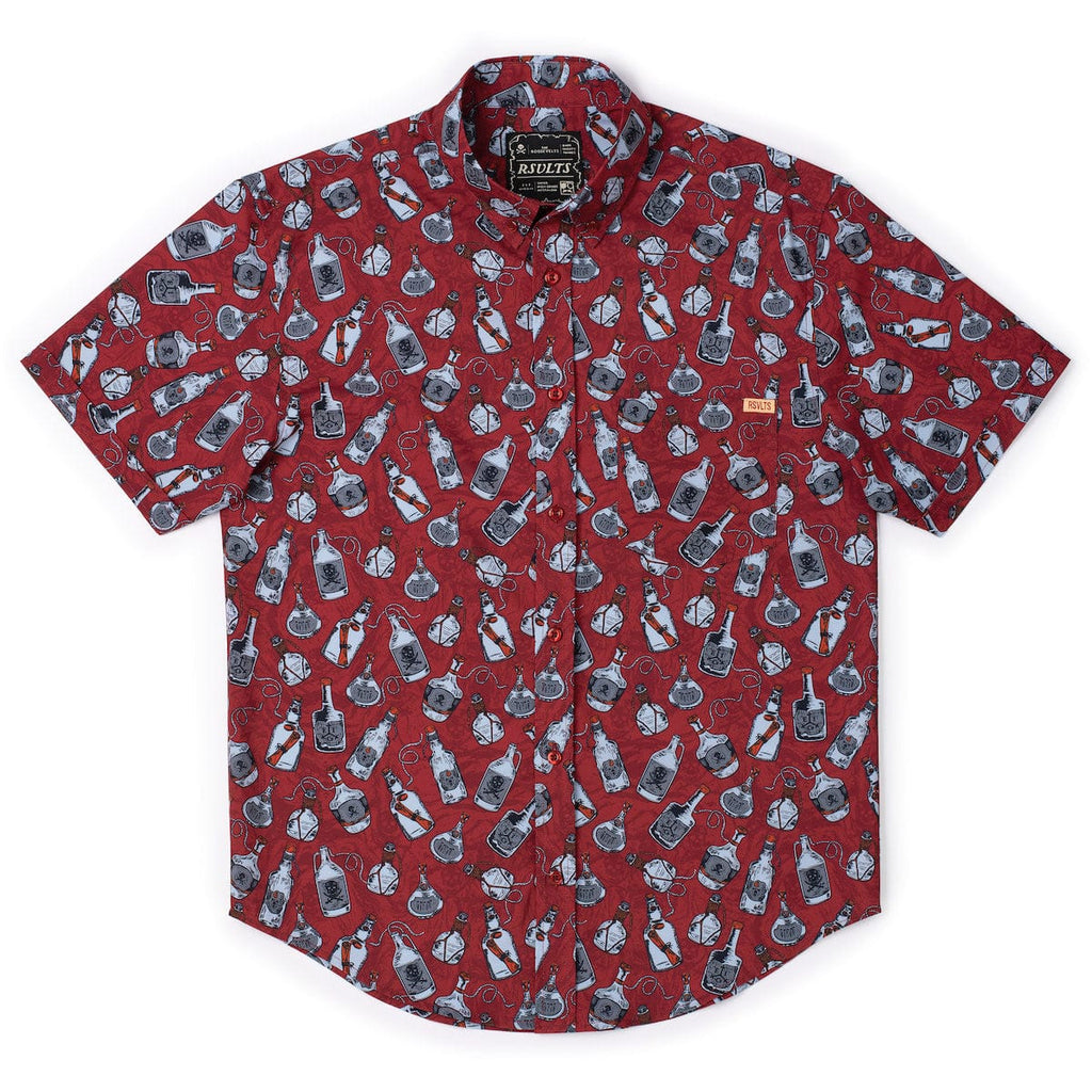 RSVLTS And a Bottle o' Rum KUNUFLEX Short Sleeve Shirt in Red — detail 8