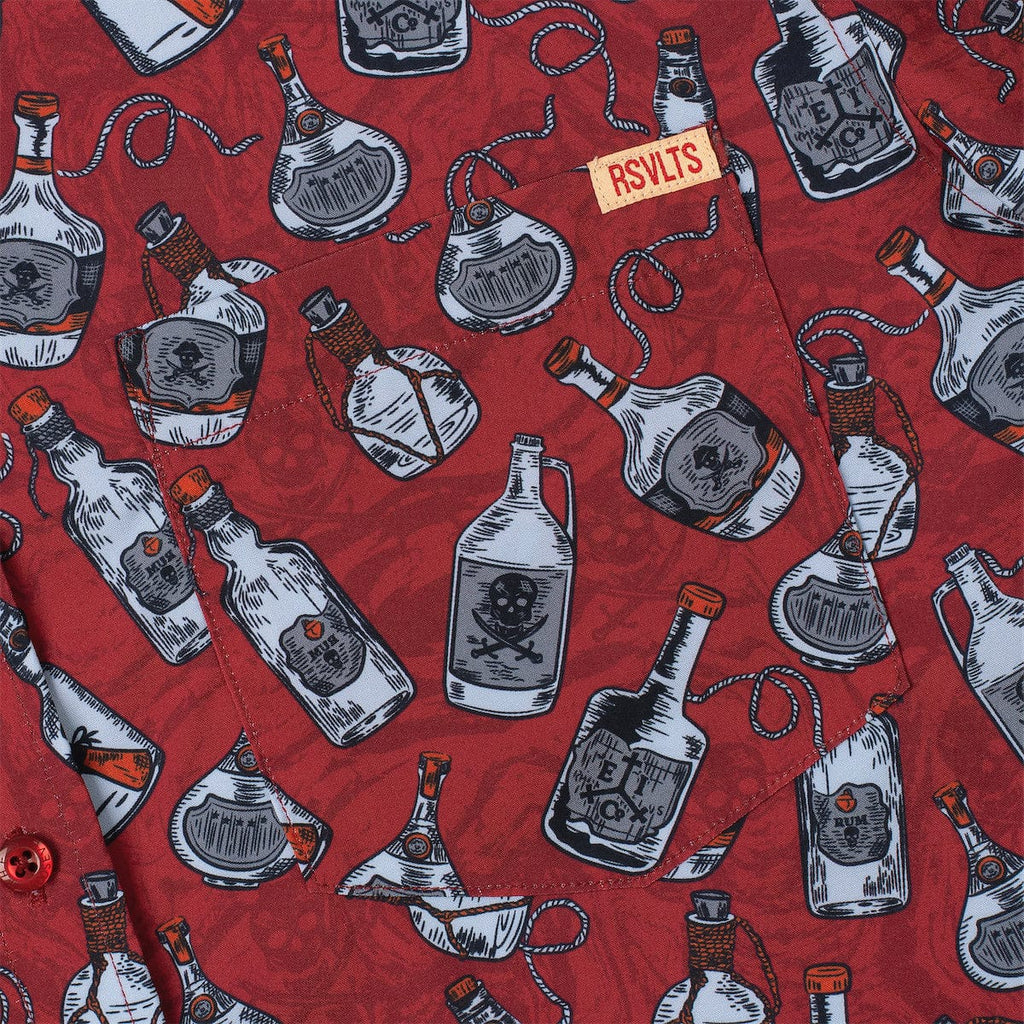 RSVLTS And a Bottle o' Rum KUNUFLEX Short Sleeve Shirt in Red — detail 7