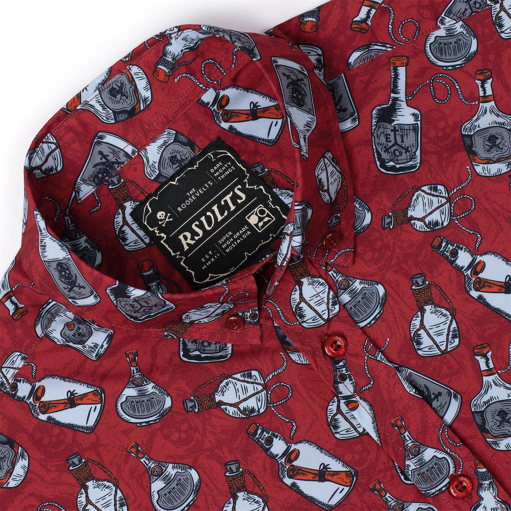 RSVLTS And a Bottle o' Rum KUNUFLEX Short Sleeve Shirt in Red — detail 9