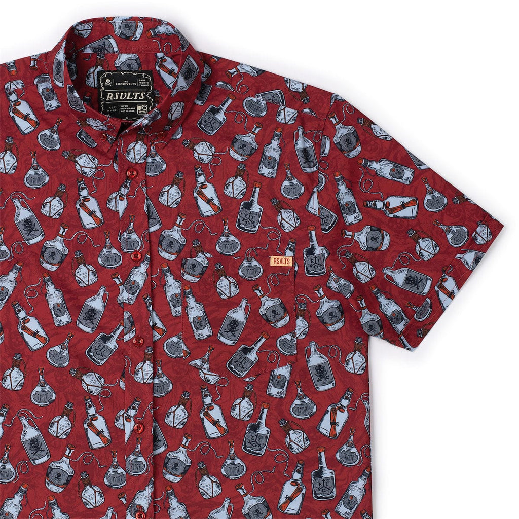 RSVLTS And a Bottle o' Rum KUNUFLEX Short Sleeve Shirt in Red — detail 5