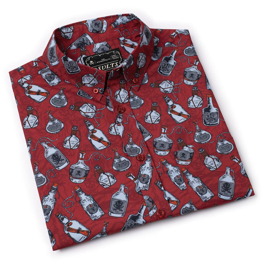 RSVLTS And a Bottle o' Rum KUNUFLEX Short Sleeve Shirt in Red — detail 11