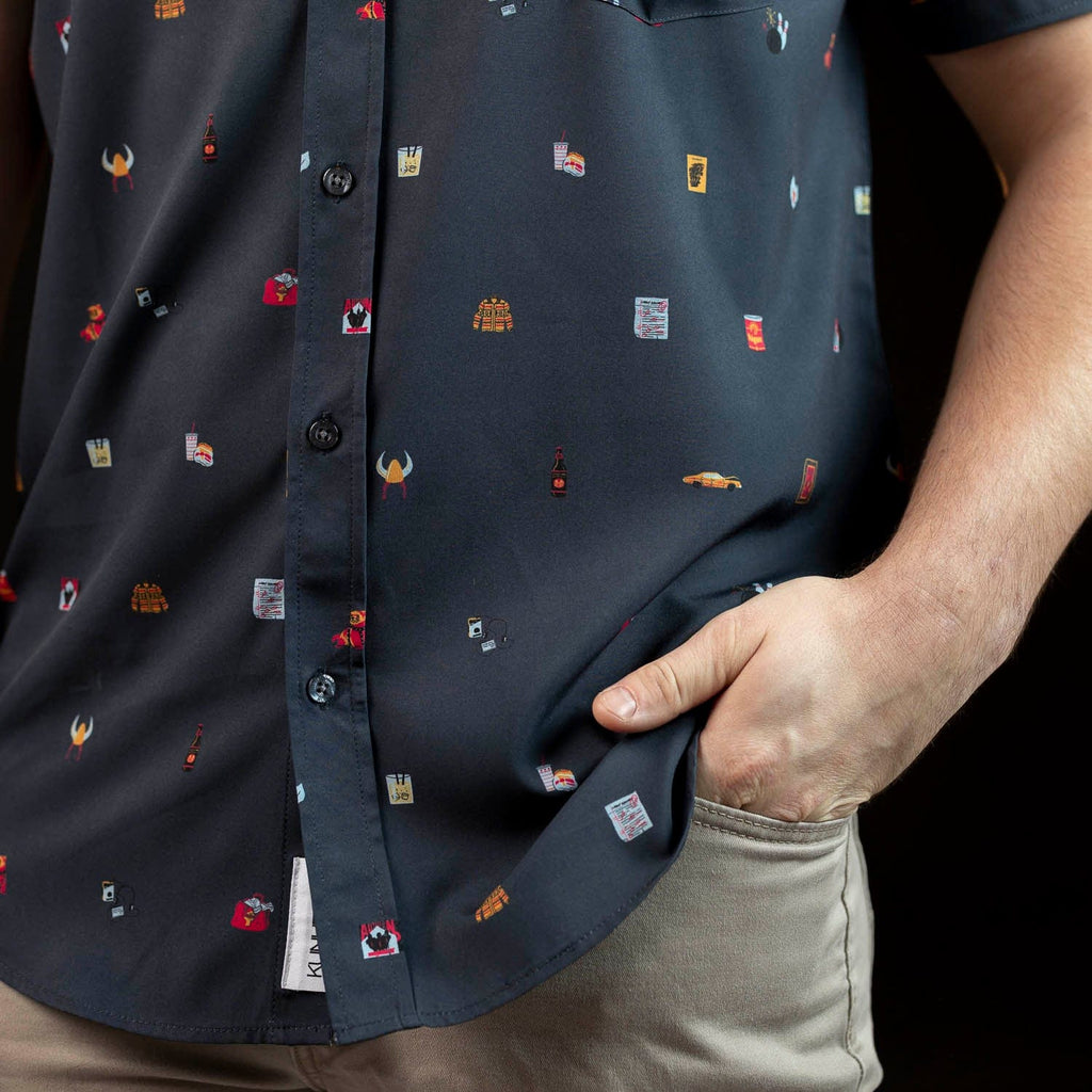 RSVLTS Lil Bowskis KUNUFLEX Short Sleeve Shirt in Blue — detail 6