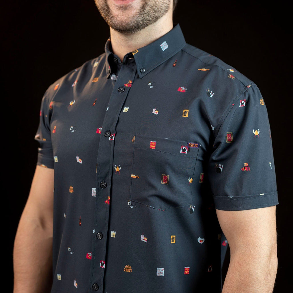 RSVLTS Lil Bowskis KUNUFLEX Short Sleeve Shirt in Blue — detail 4