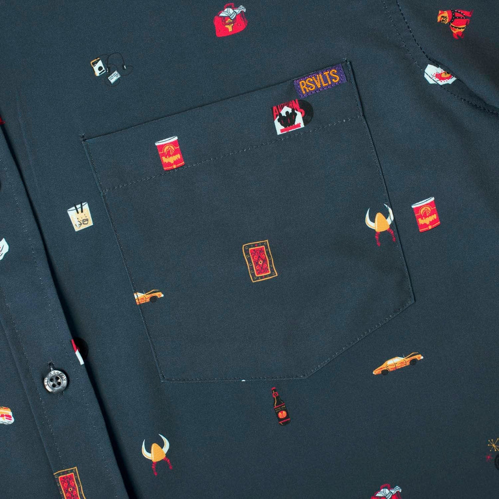RSVLTS Lil Bowskis KUNUFLEX Short Sleeve Shirt in Blue — detail 2