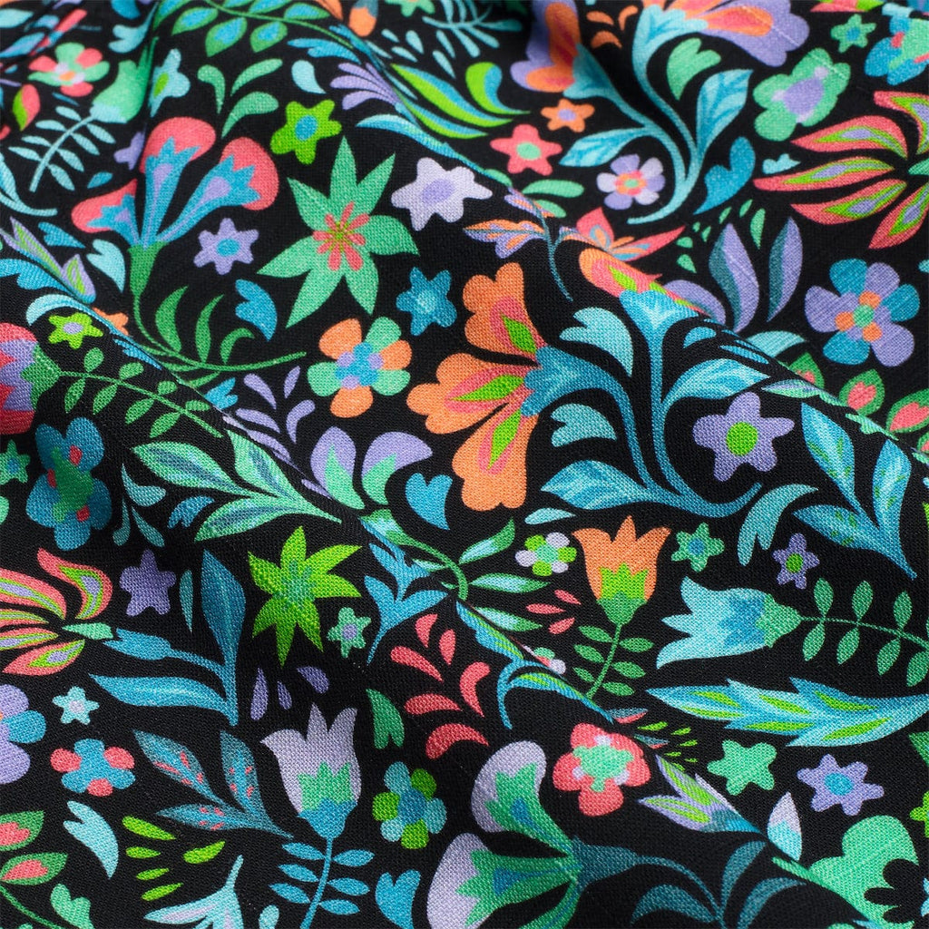RSVLTS Kaleidos Bamboo Resort Shorts in Black — detail 4