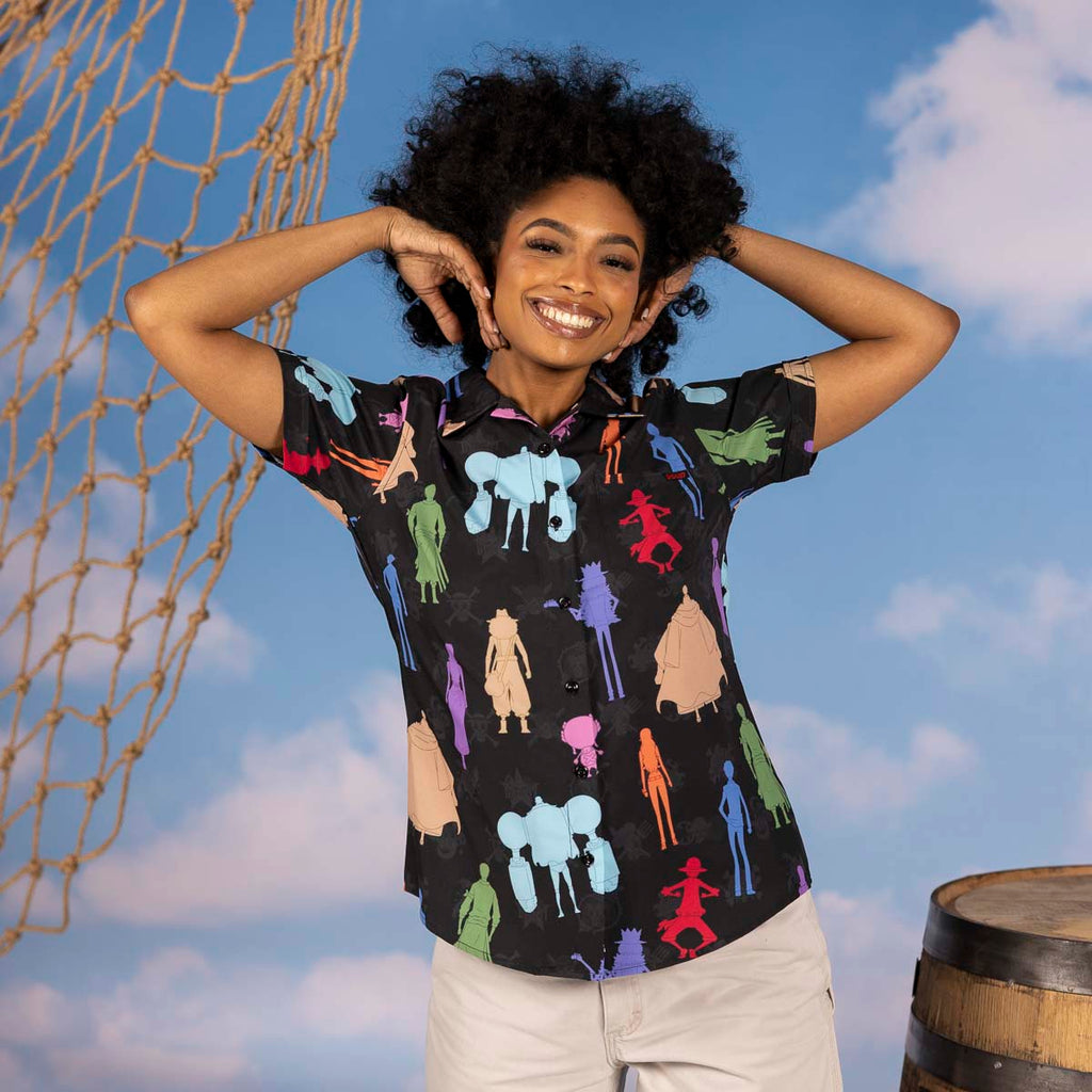 RSVLTS We Go! Women's KUNUFLEX Short Sleeve Shirt in Black — front view