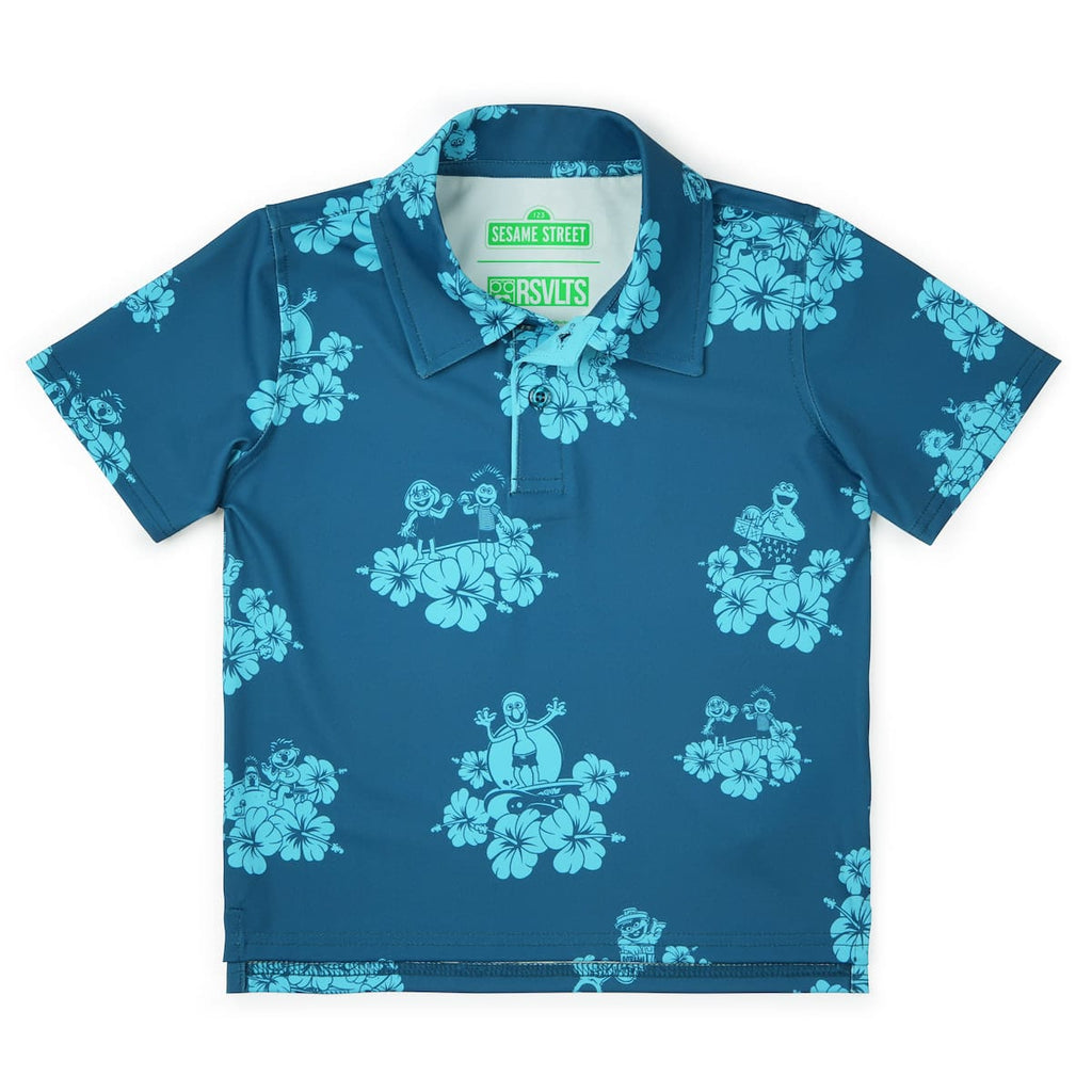 RSVLTS Petal Party Preschool All-Day Polo in Blue — detail 3