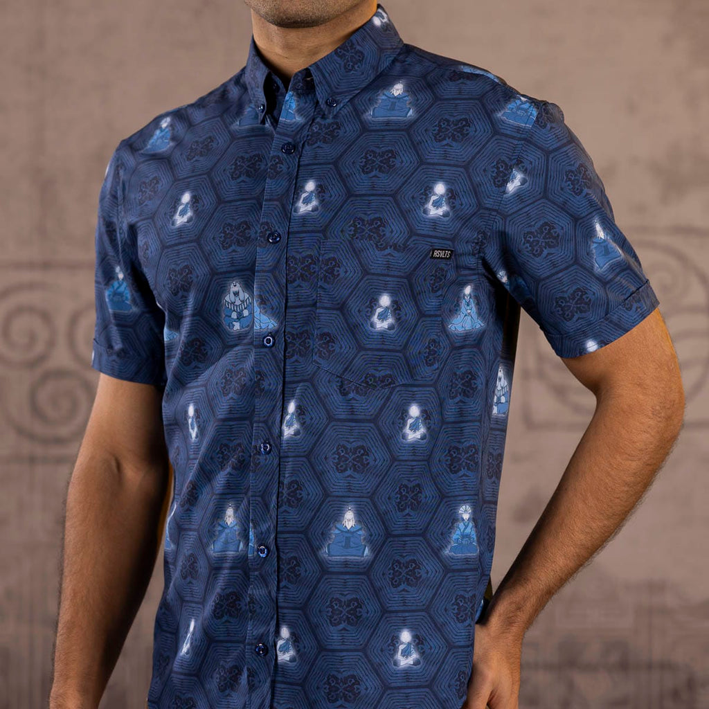 RSVLTS This Is Your Destiny KUNUFLEX Short Sleeve Shirt in Blue — detail 11