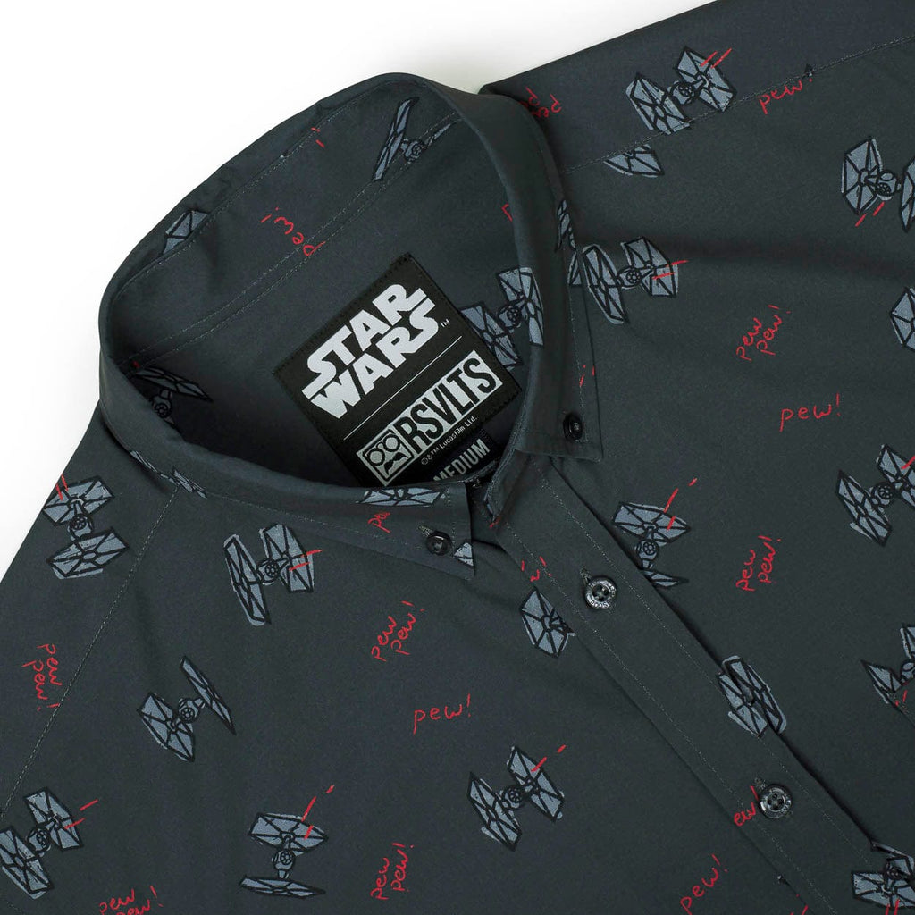 RSVLTS Pew Pew KUNUFLEX Short Sleeve Shirt in Black — detail 5