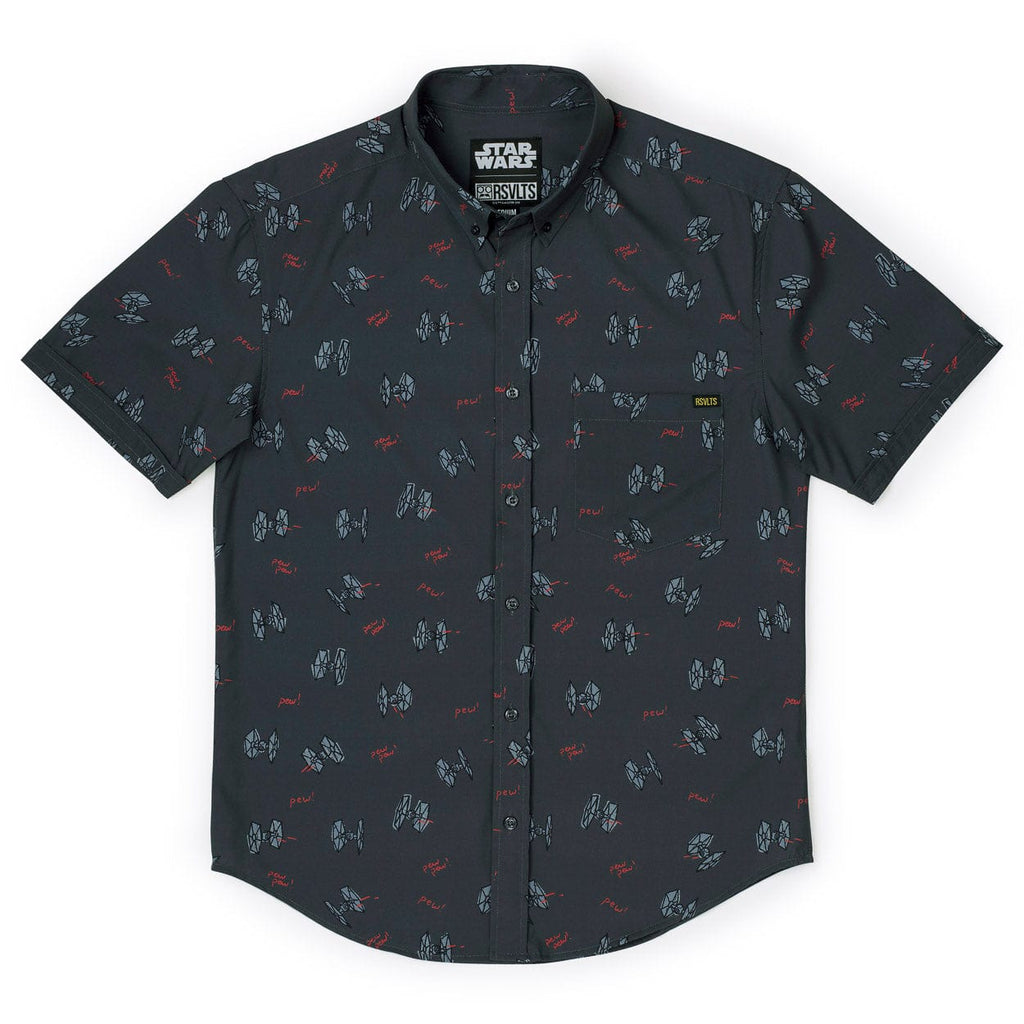 RSVLTS Pew Pew KUNUFLEX Short Sleeve Shirt in Black — detail 3