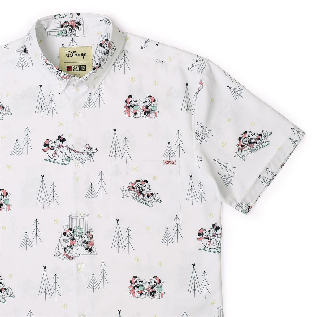 RSVLTS Disney Wonderland KUNUFLEX Short Sleeve Shirt in White — front view