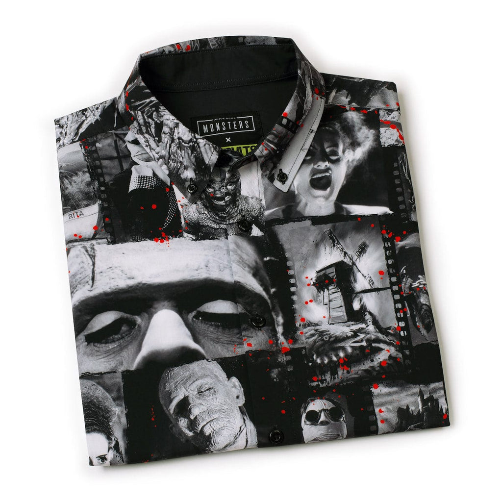 RSVLTS Stars of the Silver Scream KUNUFLEX Short Sleeve Shirt in Black — detail 12