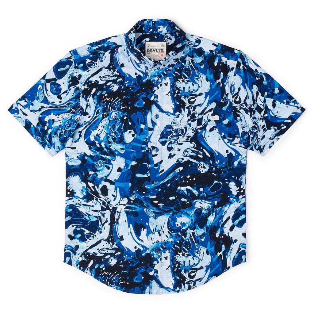 RSVLTS You Can’t Sea Me KUNUFLEX Short Sleeve Shirt in Blue — detail 8