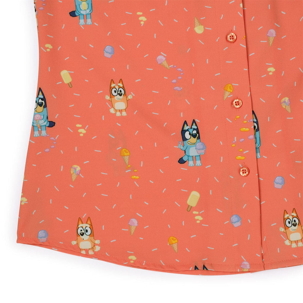 RSVLTS Don't Let It Melt Women's KUNUFLEX Short Sleeve Shirt in Orange — detail 6