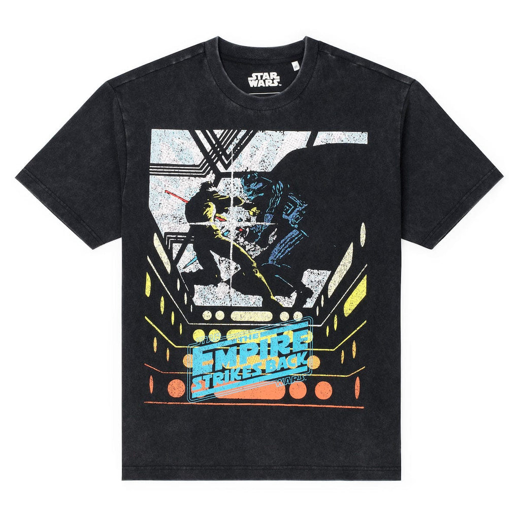 RSVLTS Cloud City Clash Vintage Crewneck Tee in Black — front view