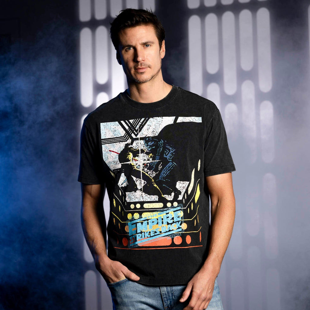 RSVLTS Cloud City Clash Vintage Crewneck Tee in Black — detail 4