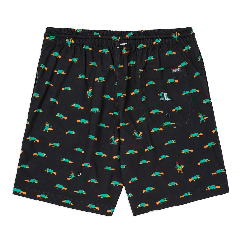 RSVLTS Semi-Aquatic Egg-Laying Mammal of Action Hybrid Shorts in Black — detail 6
