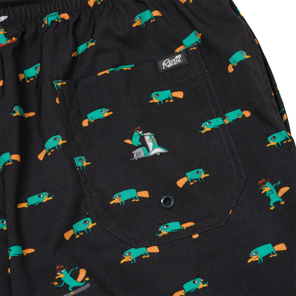 RSVLTS Semi-Aquatic Egg-Laying Mammal of Action Hybrid Shorts in Black — detail 4