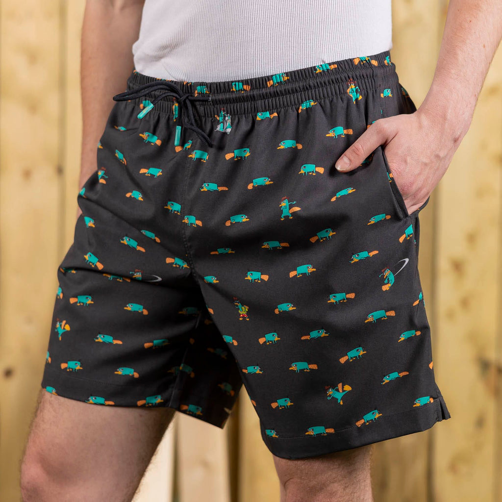 RSVLTS Semi-Aquatic Egg-Laying Mammal of Action Hybrid Shorts in Black — detail 3
