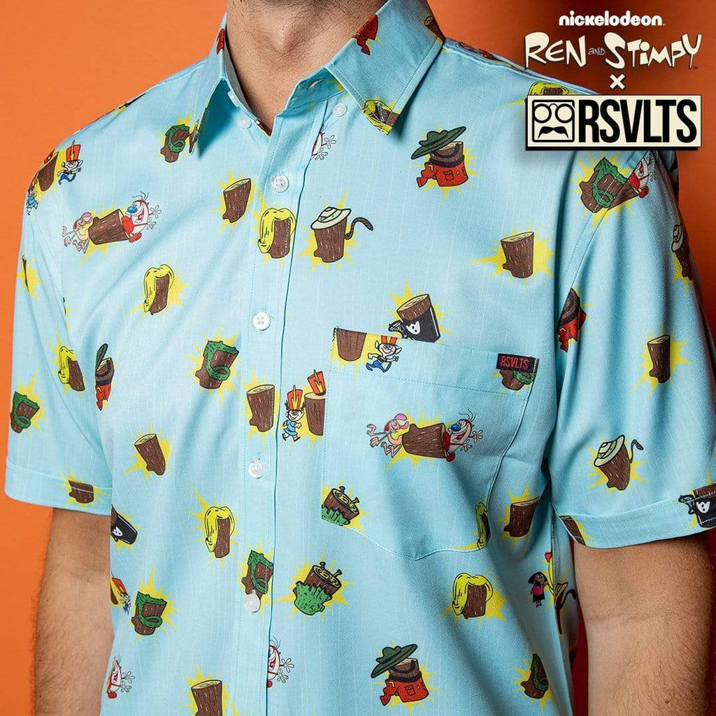 RSVLTS Log KUNUFLEX Short Sleeve Shirt in Blue — detail 4