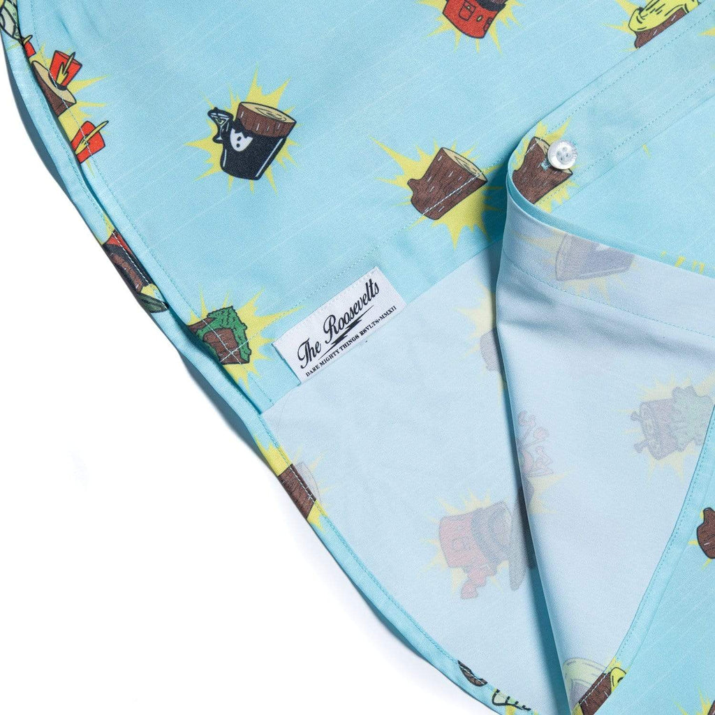 RSVLTS Log KUNUFLEX Short Sleeve Shirt in Blue — detail 8