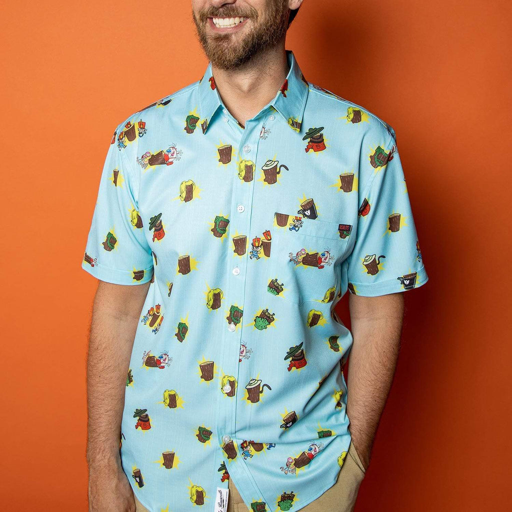 RSVLTS Log KUNUFLEX Short Sleeve Shirt in Blue — detail 7