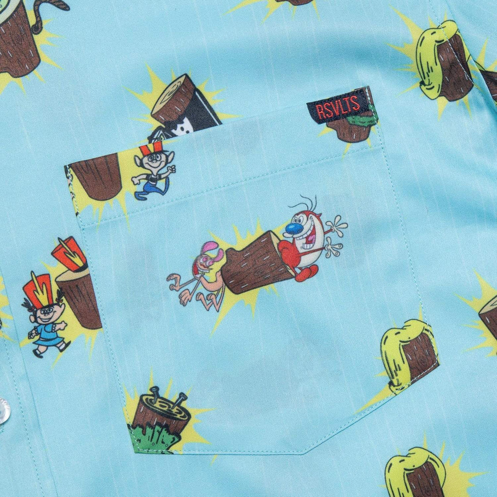 RSVLTS Log KUNUFLEX Short Sleeve Shirt in Blue — detail 6