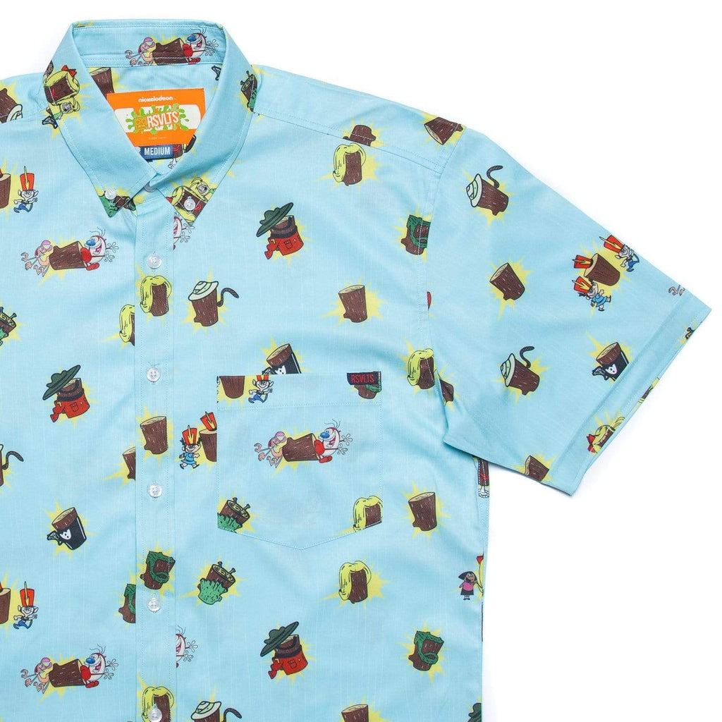 RSVLTS Log KUNUFLEX Short Sleeve Shirt in Blue — front view