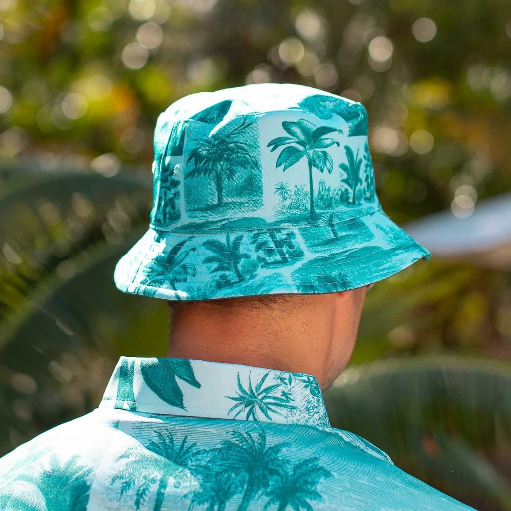 RSVLTS Litho Palms Bucket Hat in Blue — detail 2
