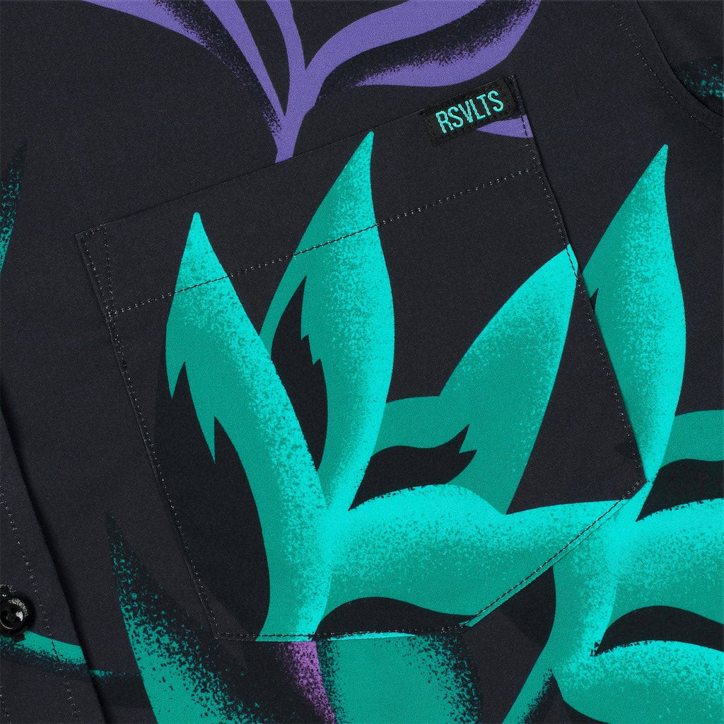 RSVLTS Midnight Oasis KUNUFLEX Short Sleeve Shirt in Black — detail 6