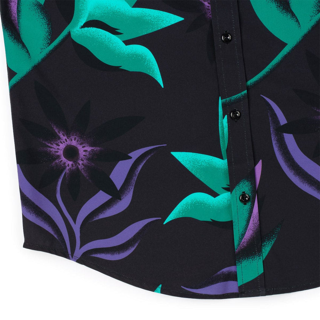 RSVLTS Midnight Oasis KUNUFLEX Short Sleeve Shirt in Black — detail 9