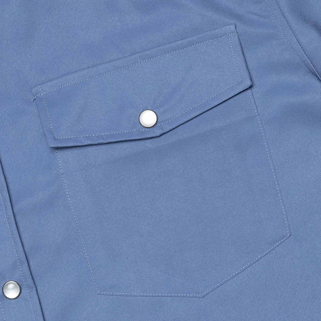 RSVLTS The Boss Roper Short Sleeve Shirt in Blue — detail 11