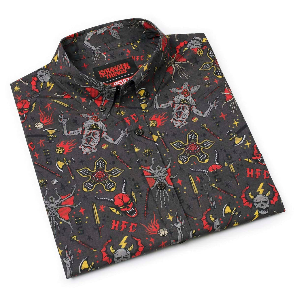RSVLTS Hellfire Club KUNUFLEX Short Sleeve Shirt in Gray — detail 11