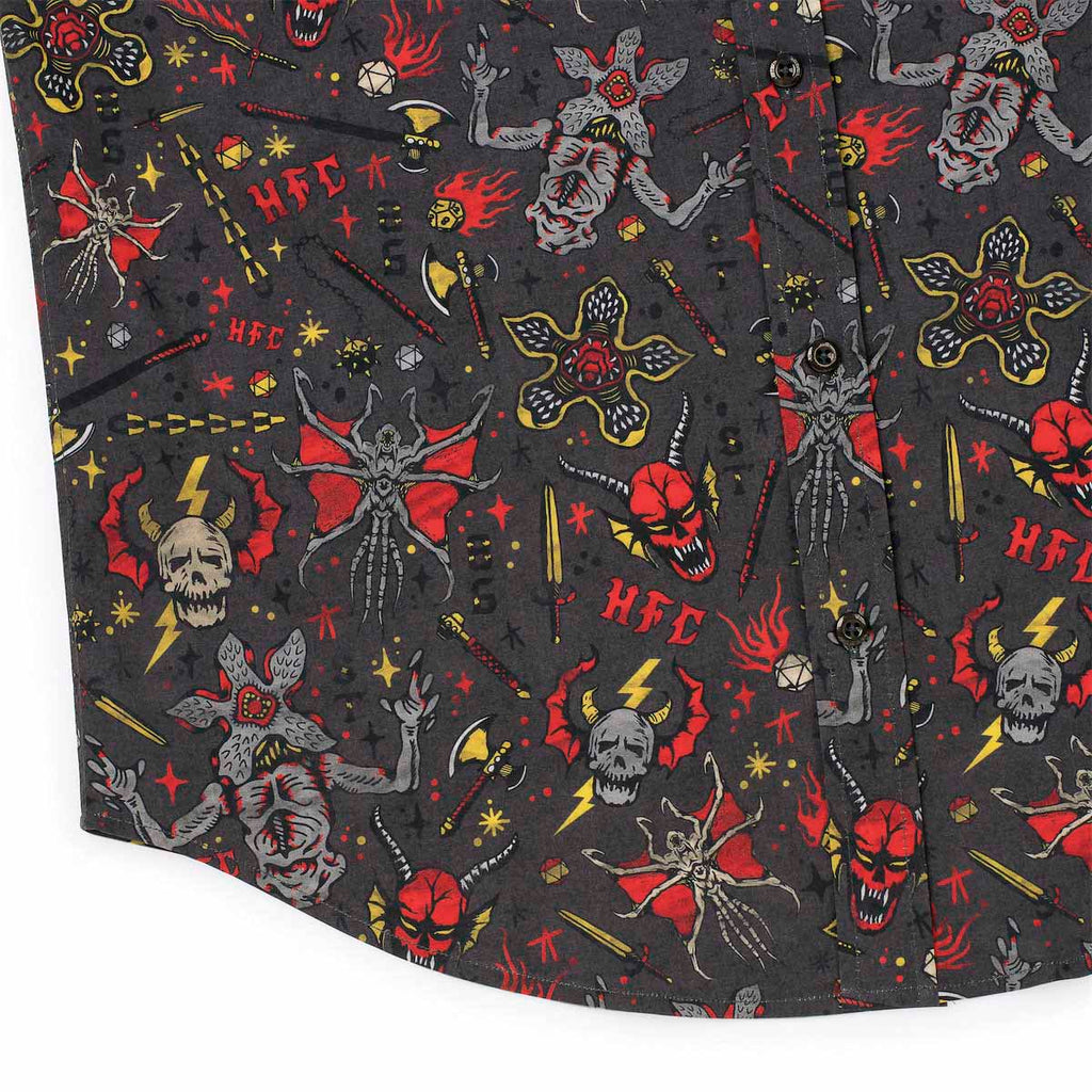 RSVLTS Hellfire Club KUNUFLEX Short Sleeve Shirt in Gray — detail 10
