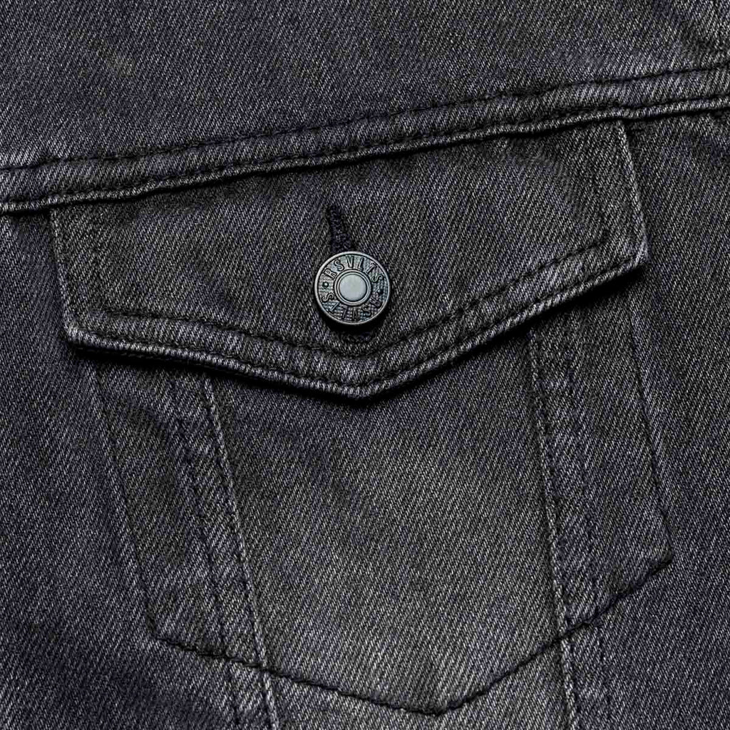 RSVLTS Denim Death Classic Denim Vest in Black — detail 3