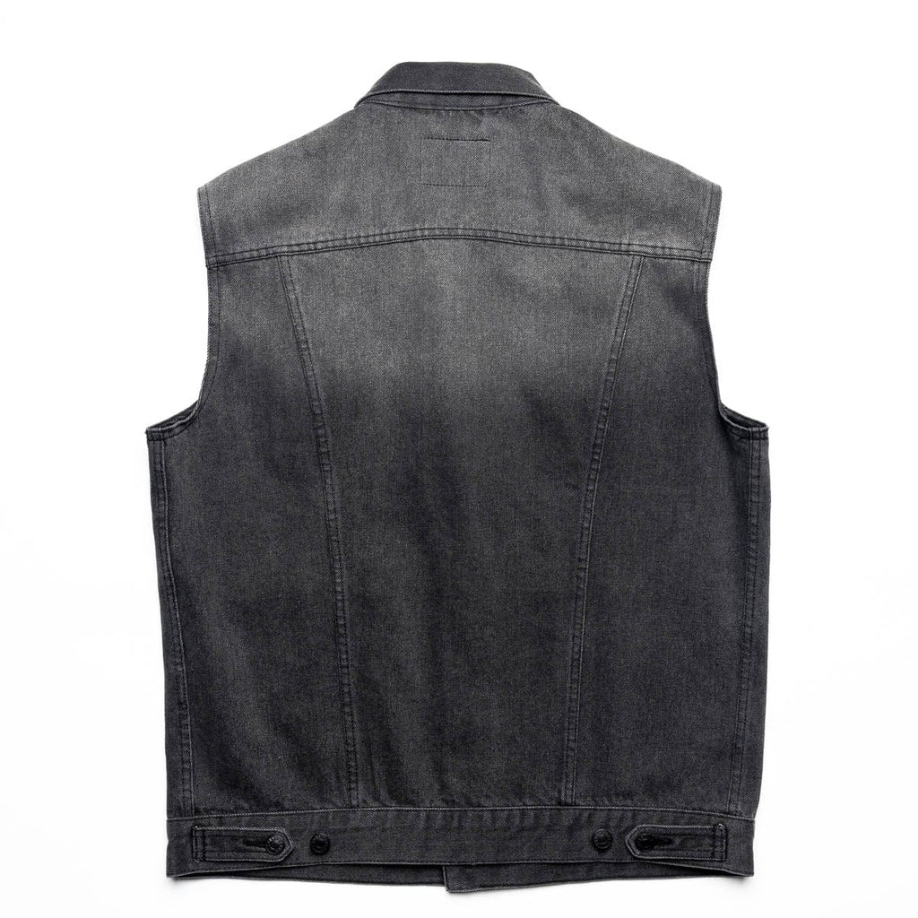 RSVLTS Denim Death Classic Denim Vest in Black — detail 4