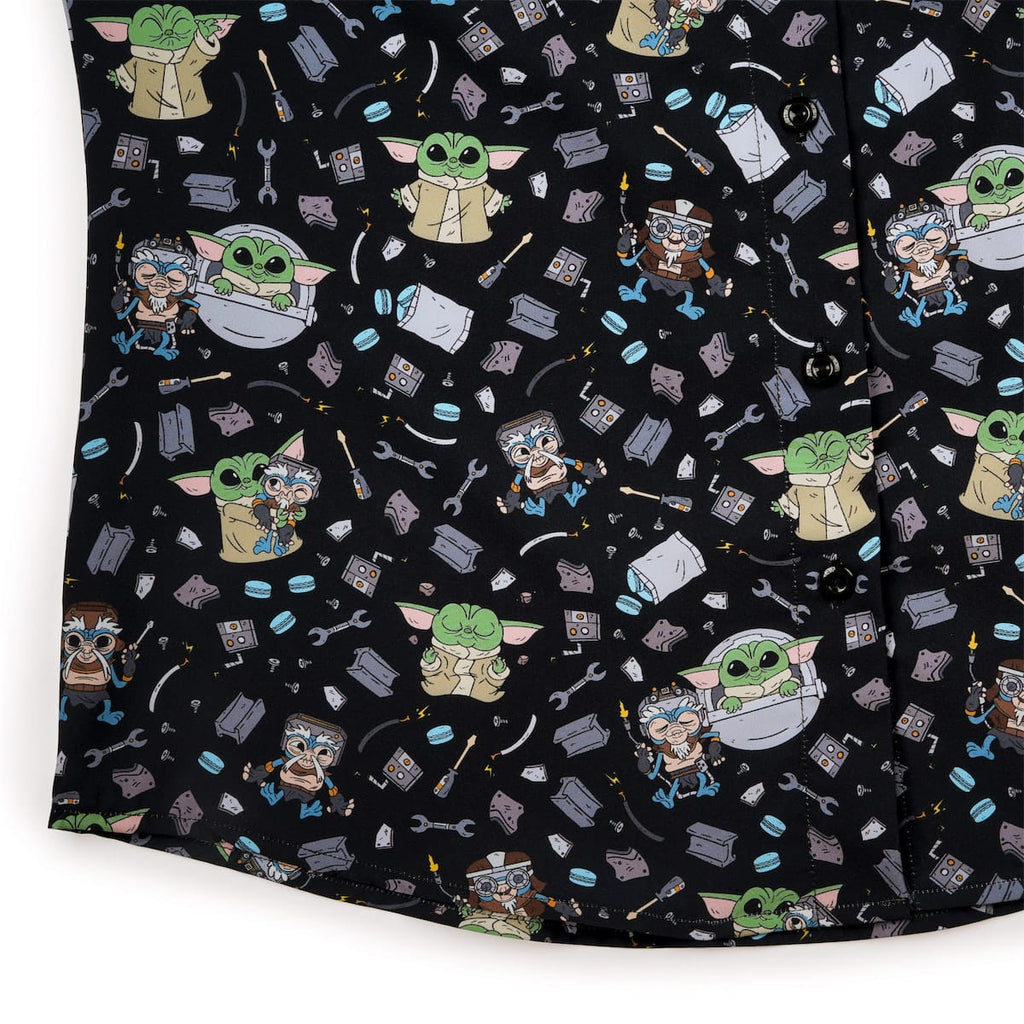 RSVLTS Frik 'n' Grogu Women's KUNUFLEX Short Sleeve Shirt in Black — detail 9