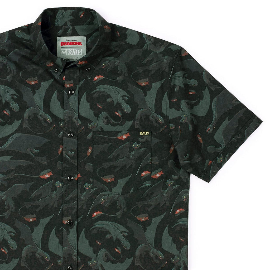 RSVLTS Unleash the Fury KUNUFLEX Short Sleeve Shirt in Black — front view