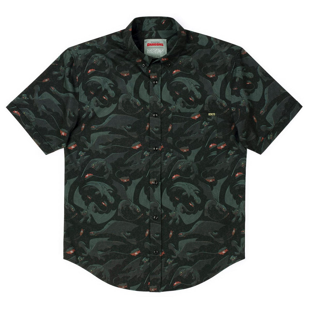 RSVLTS Unleash the Fury KUNUFLEX Short Sleeve Shirt in Black — detail 7